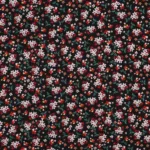 Viscose Mini Flowers - Preto