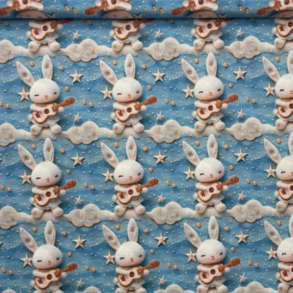 Popeline Digital Rabbit