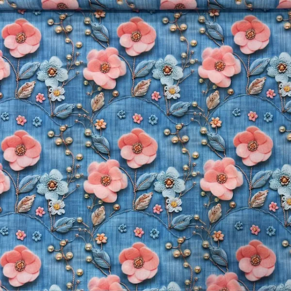 Popeline Digital 3D - Flowers