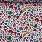 Popeline Digital Hearts - Branco