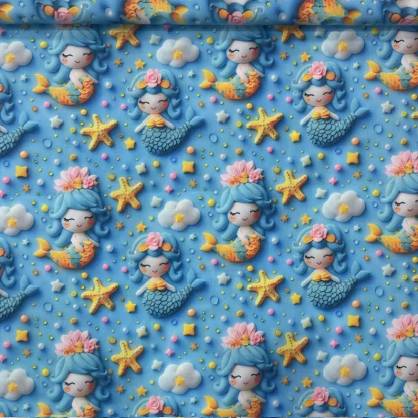 Popeline Digital 3D - Mermaid