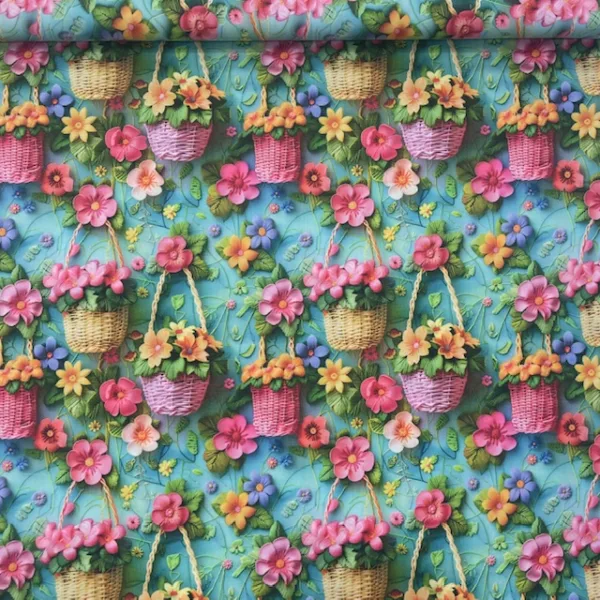 Popeline Digital 3D - Flower Vases