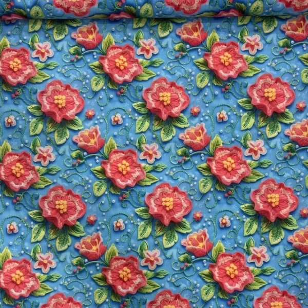 Popeline Digital 3D - Flower