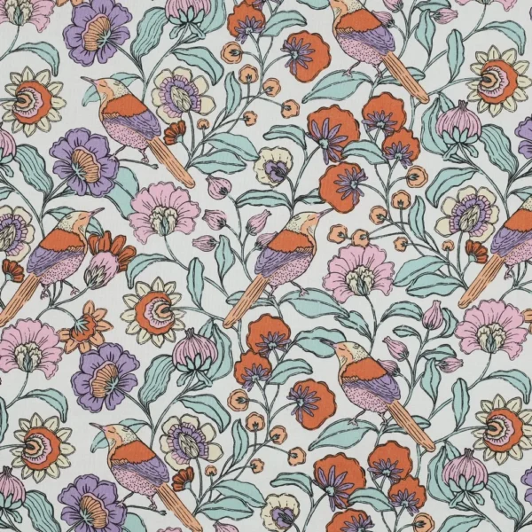 Popeline Resinada Bird - Branco