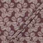 Popeline Resinada Leaves - Bordeaux - Image 2