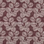 Popeline Resinada Leaves - Bordeaux