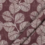 Popeline Resinada Leaves - Bordeaux - Image 3