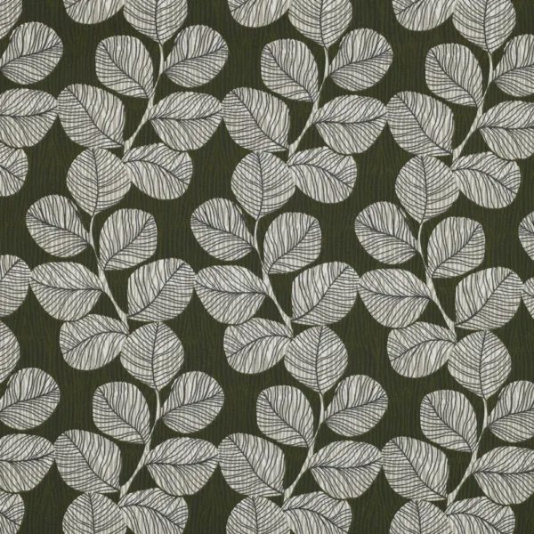 Popeline Resinada Leaves - Verde