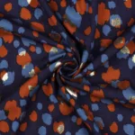 Viscose Leo Foil Gold - Azul Marinho - Image 3