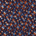 Viscose Leo Foil Gold - Azul Marinho