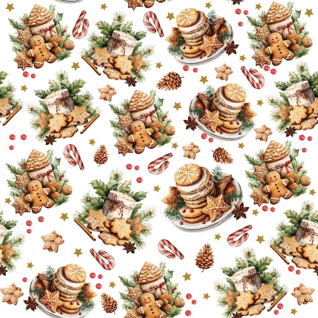 Tecido Policanvas natal Biscoito Violet Fabrics