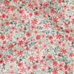 Popeline Digital Flowers - Branco / Vermelho - Image 3