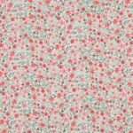 Popeline Digital Flowers - Branco / Vermelho