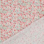 Popeline Digital Flowers - Branco / Vermelho - Image 4