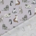 Popeline Digital Gatos - Lavanda - Image 4