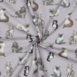 Popeline Digital Gatos - Lavanda - Image 2