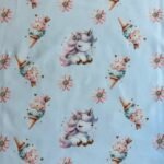 Popeline Unicorn Ice Cream by Ana Lobo - Azul