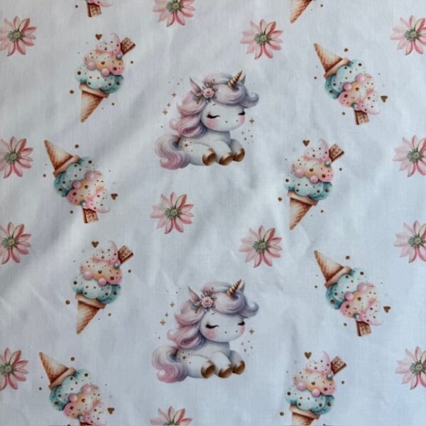 Popeline Unicorn Ice Cream by Ana Lobo - Branco