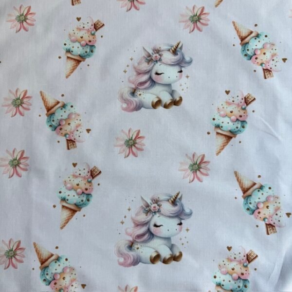 Popeline Unicorn Ice Cream by Ana Lobo - Rosa