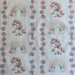 Popeline Unicorn Rainbow by Ana Lobo - Branco