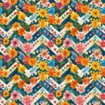 Lycra Estampada - Chevron Flowers