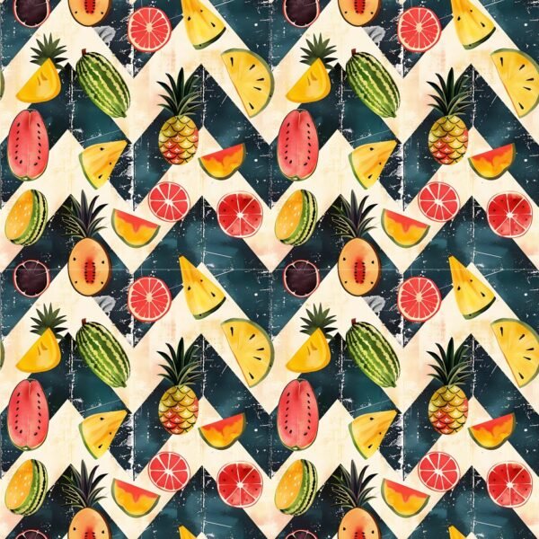 Lycra Estampada - Chevron Fruits
