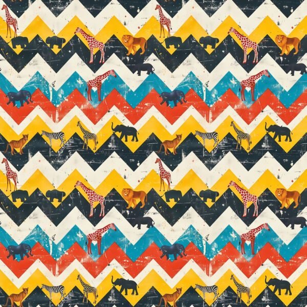 Lycra Estampada - Chevron Safari