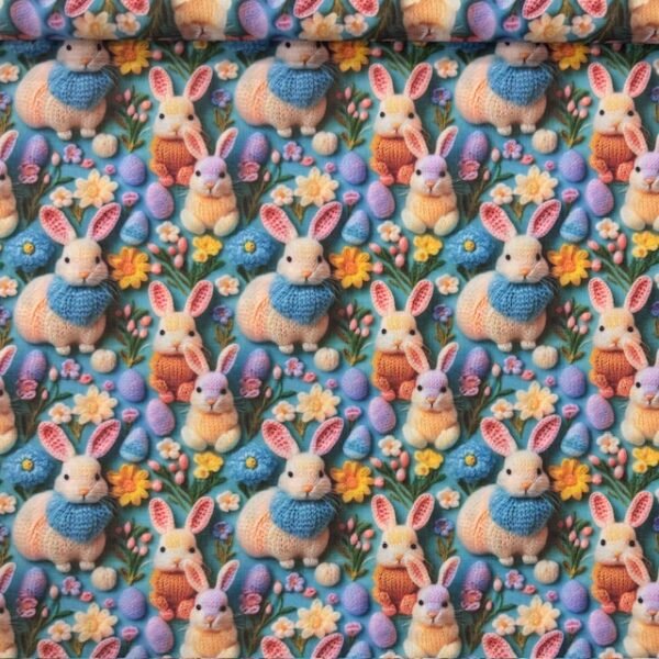 Popeline Digital Páscoa Coelhinhos