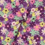 Popeline Resinada Flowers - Roxo - Image 2