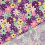 Popeline Resinada Flowers - Roxo - Image 3