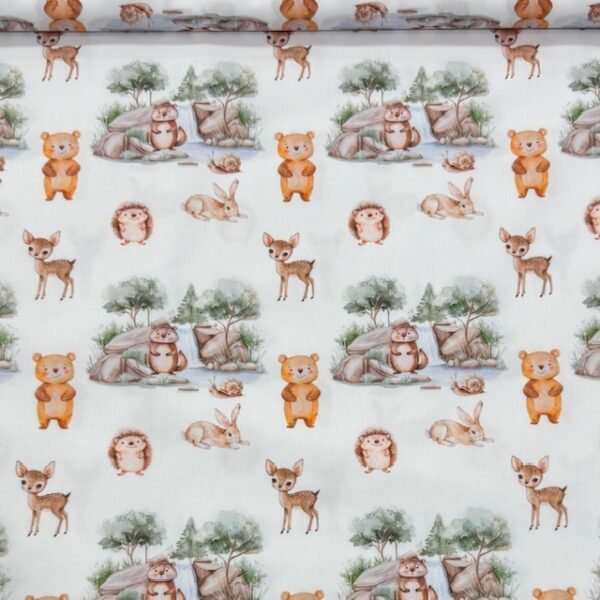 Popeline Digital Bosque - Branco