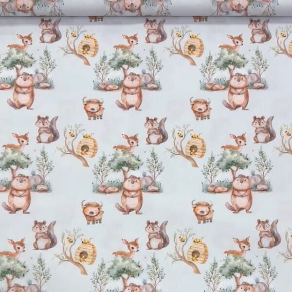 Popeline Digital Bosque - Cinzento