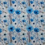 Popeline Spring Flowers - Azul