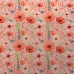 Popeline Spring Flowers - Salmão