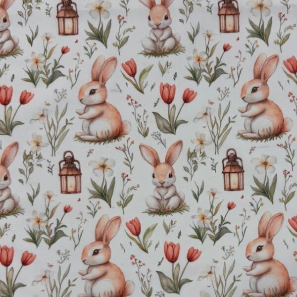 Popeline Coelhinho Páscoa - Cru