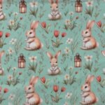 Popeline Coelhinho Páscoa - Verde