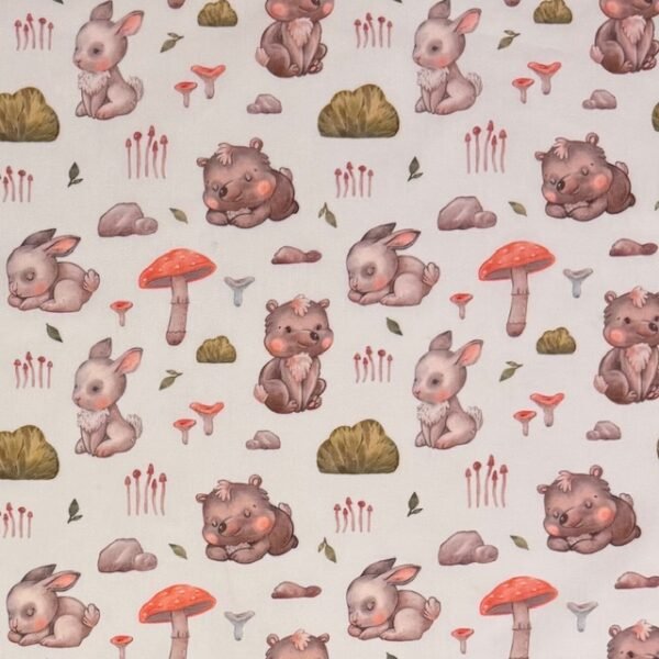 Popeline Rabbit and Bear - Branco