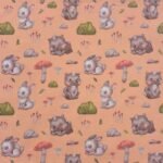 Popeline Rabbit and Bear - Laranja