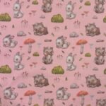 Popeline Rabbit and Bear - Rosa