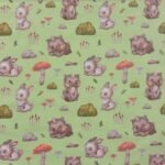 Popeline Rabbit and Bear - Verde Menta