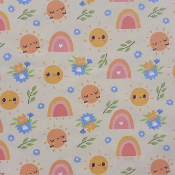 Popeline Sun Rainbown - Rosa