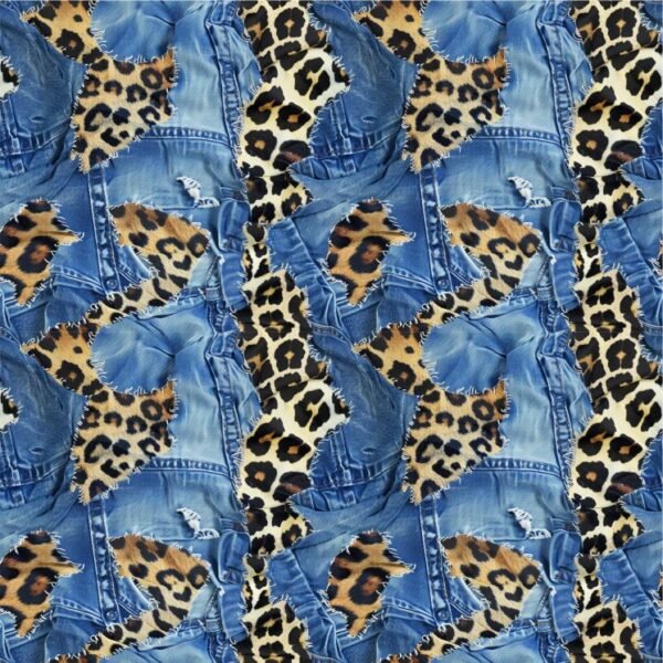 Lycra Estampada - Jeans Leopardo