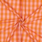 Popeline Fio Tinto Xadrez - Laranja/Salmão