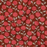 Popeline Pink Flowers - Caramelo