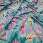 Malha Fria Flowers - Turquesa - Image 3