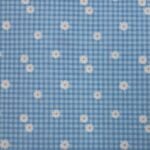Popeline Check Flowers - Azul