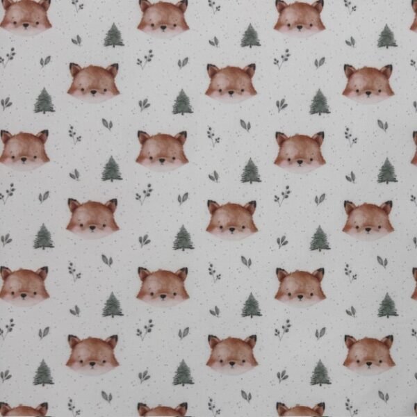 Tecido Popeline Raposa - Branco