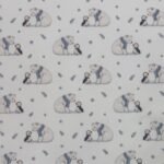 Tecido Popeline Urso e Pinguin - Branco