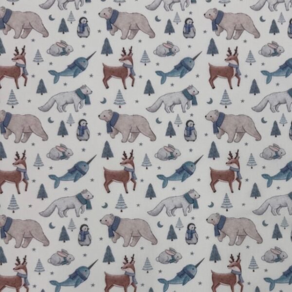 Tecido Popeline Animais - Branco