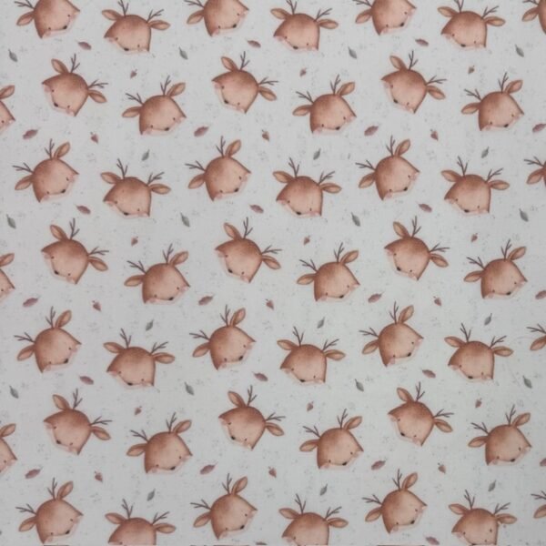 Tecido Popeline Veados - Branco